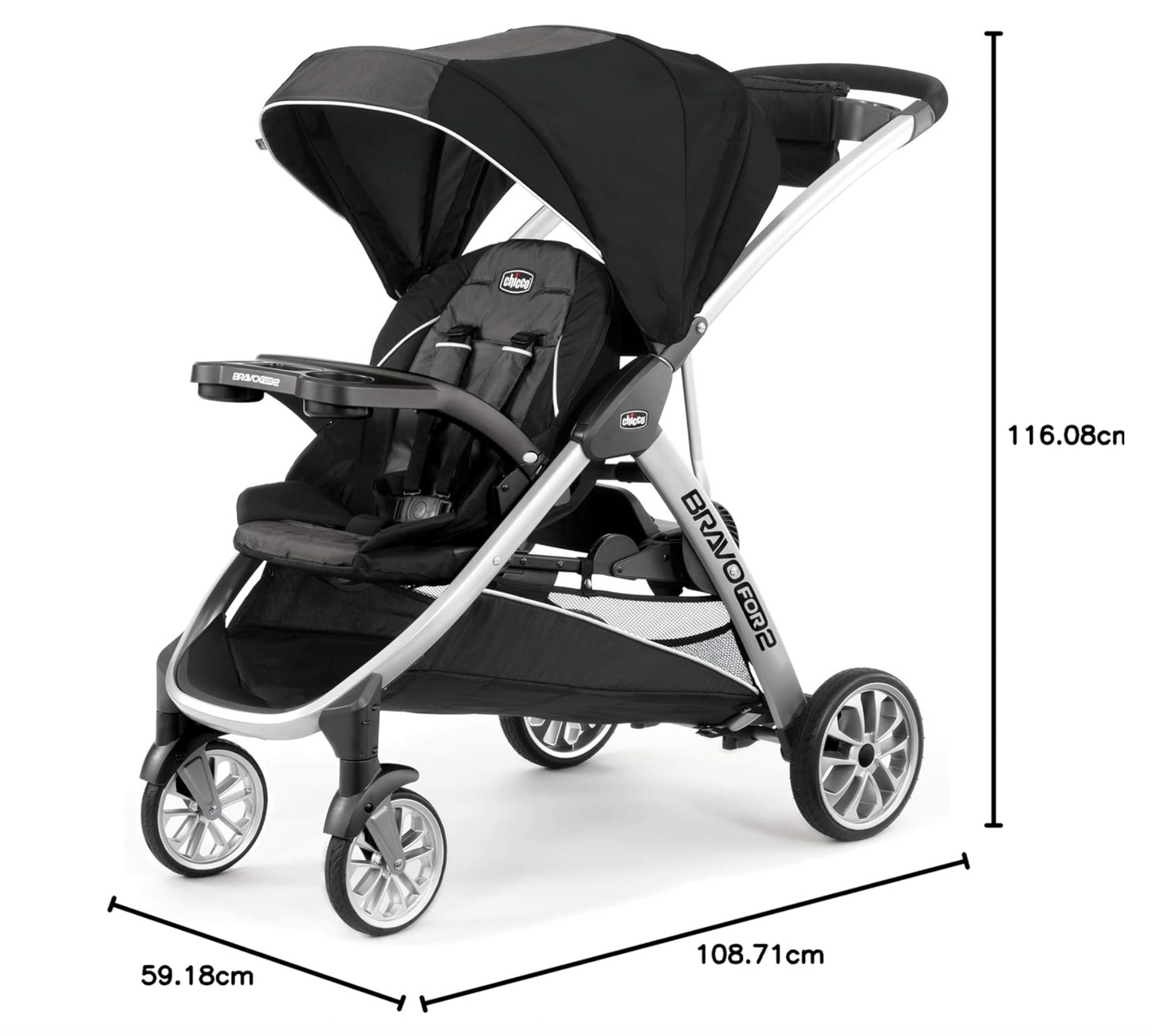 Chicco BravoFor2 Standing/Sitting Double Pram